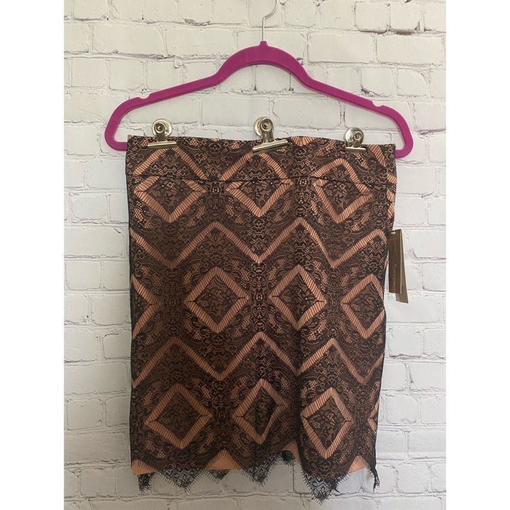 Blue Rain Black Lace and blush pencil skirt